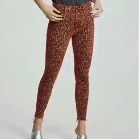 MOTHER High Waisted Looker Ankle Fray In Animal Attraction Size 26 New With Tags - Picture 6 of 14